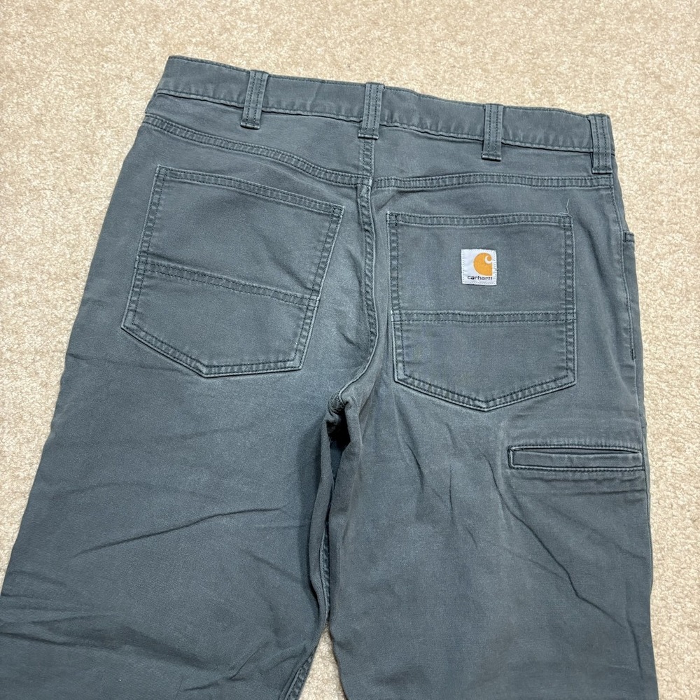 Carhartt Pants Mens 32x29 Green Rugged Flex Relaxed Fit Work Carpenter Utility